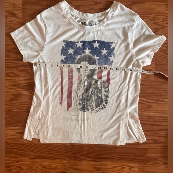 Karl Ferris White Women’s Jimi Hendrix Graphic T with side vent Size Small - Picture 7 of 7